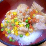 鶏もも丼/味醂醤油味・ミックスベジタブル